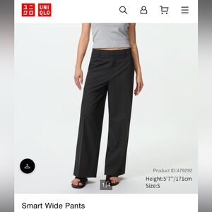 Uniqlo Dark Blue Women’s Wide-leg Dress Pants Size Small 26-27 Waist Soft EUC